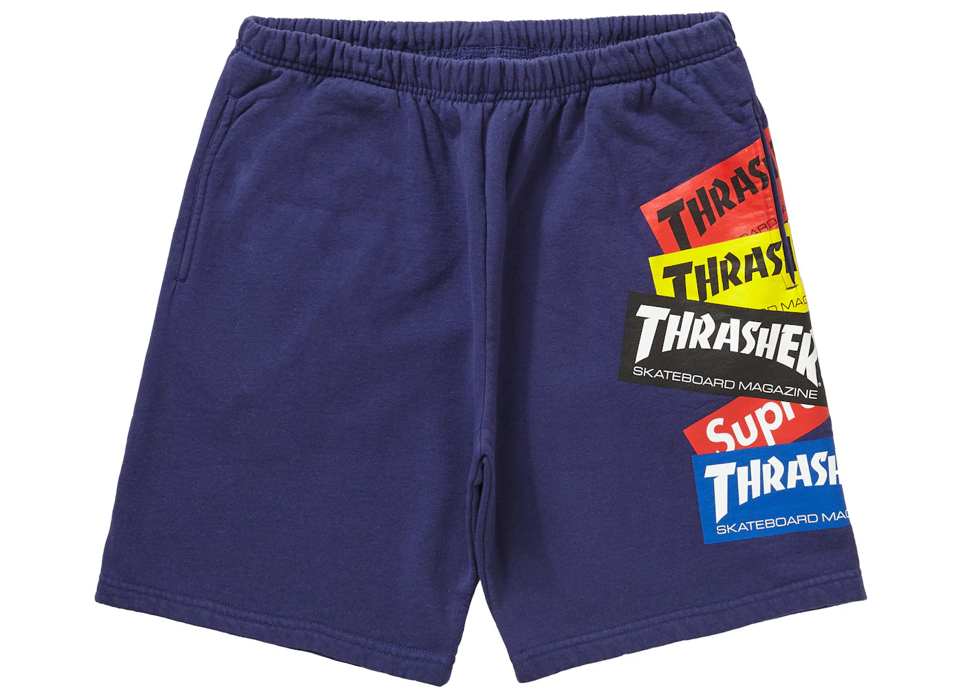 Supreme Thrasher Multi Logo Sweatshort Washed Navy
