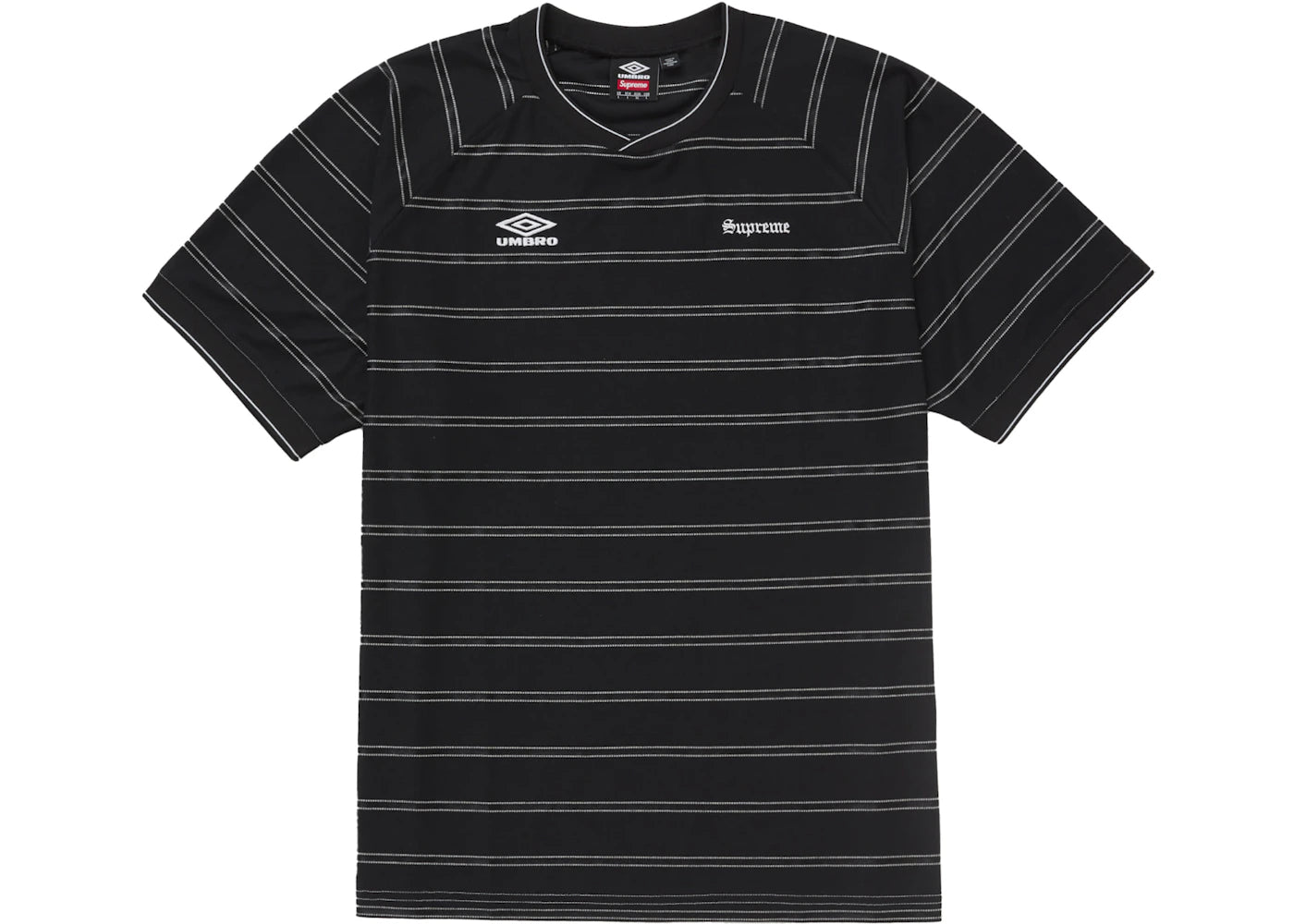 Supreme Umbro Stripe Soccer Jersey-Black