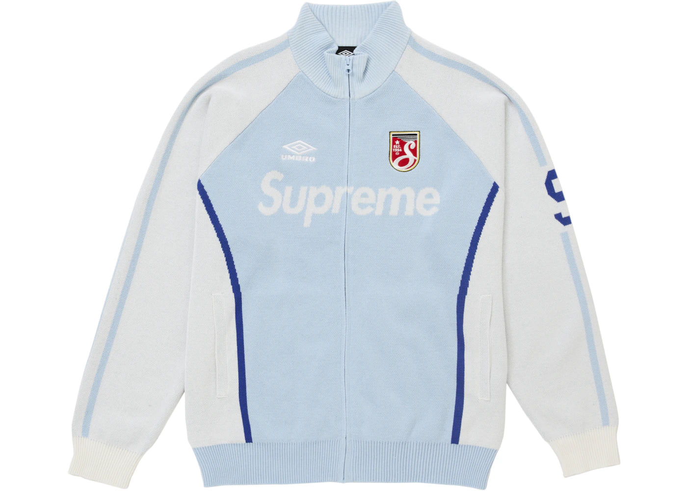 Supreme Umbro Zip Up Sweater-Light Blue