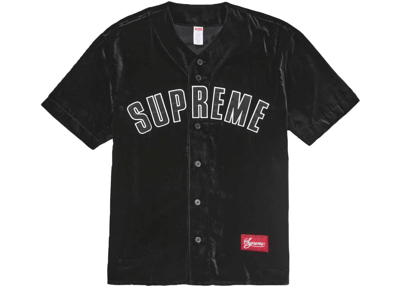 Supreme Velvet Baseball Jersey-Black