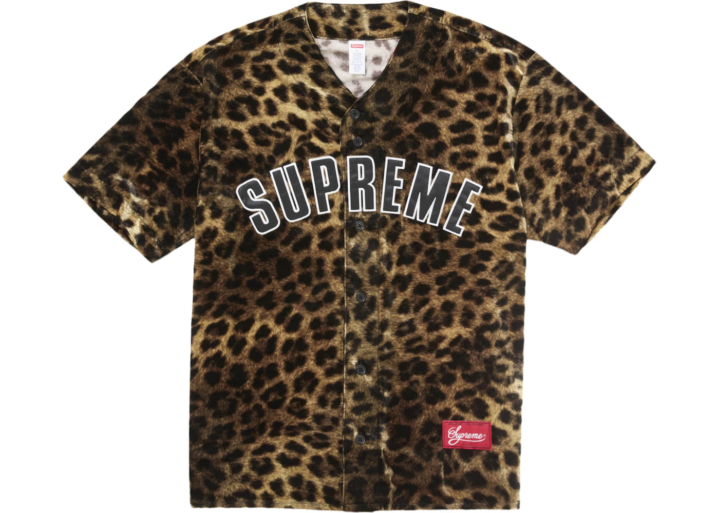 Supreme Velvet Baseball Jersey-Leopard