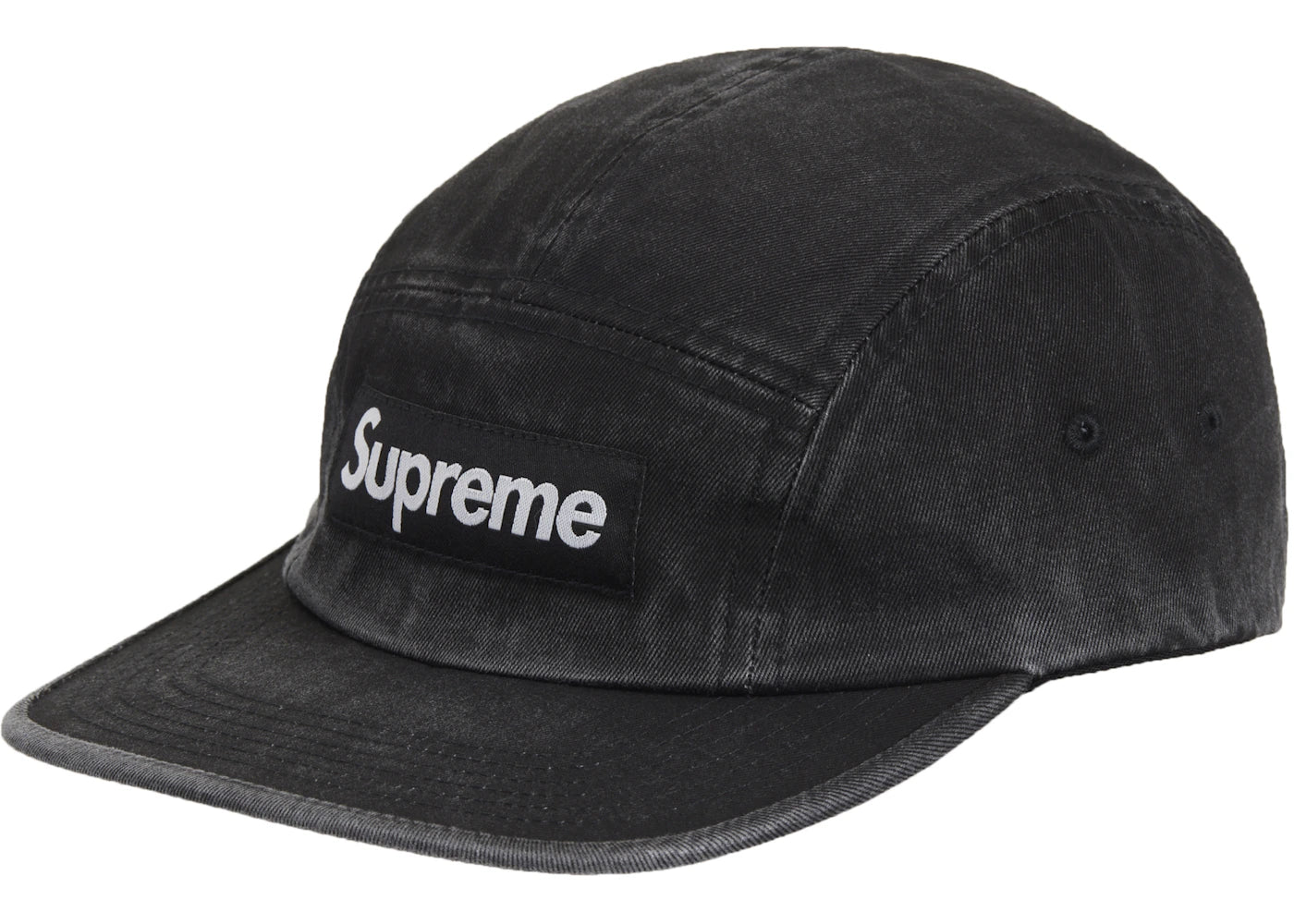 Supreme Washed Chino Twill Camp Cap (SS25)-Black