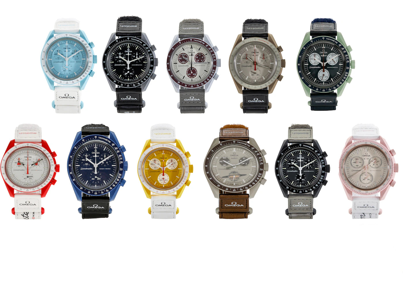 Swatch x Omega Bioceramic Moon Full Collection Set of 11 - main view