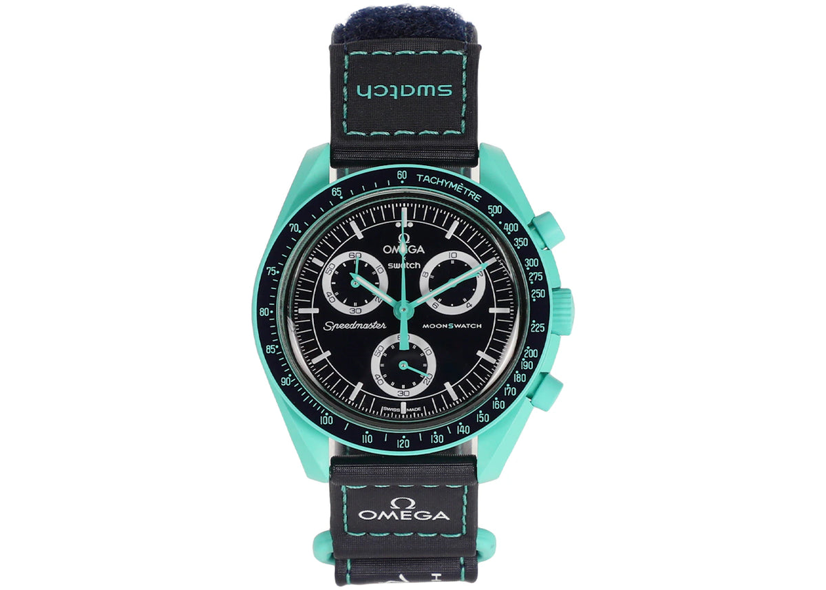 Swatch x Omega Bioceramic Moonswatch Mission On Earth Polar Lights SO33L103 - main view