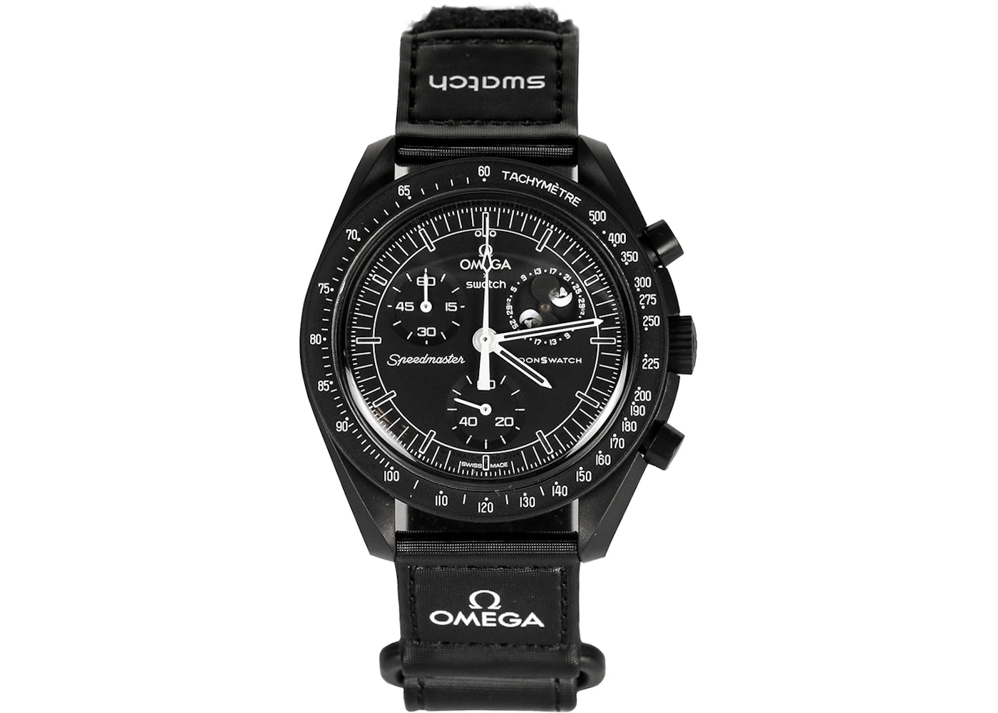 Swatch x Omega Bioceramic Moonswatch Mission To Moonphase Snoopy-Black