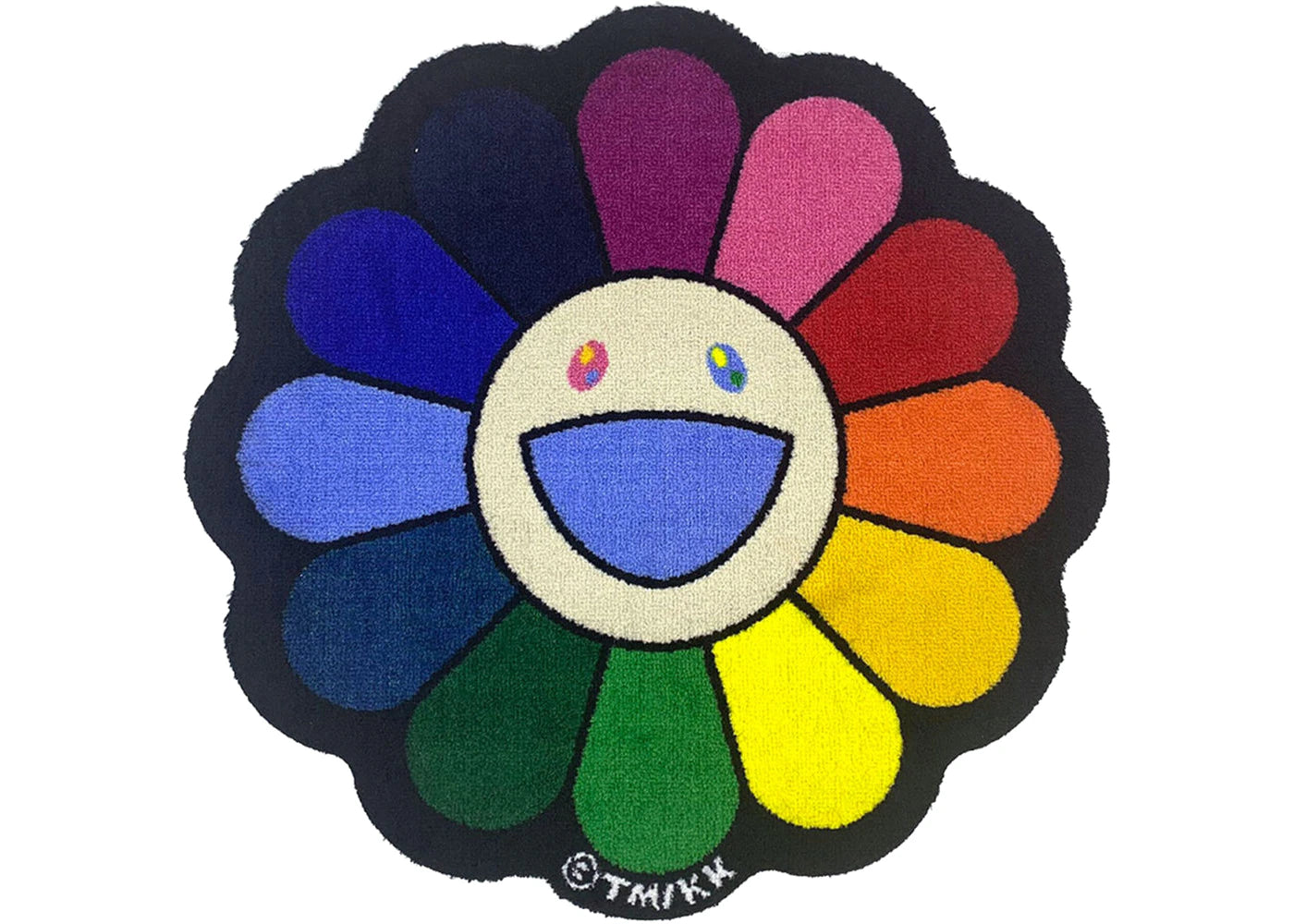 Tapis de sol Takashi Murakami à fleurs - Arc-en-ciel/Beige écru