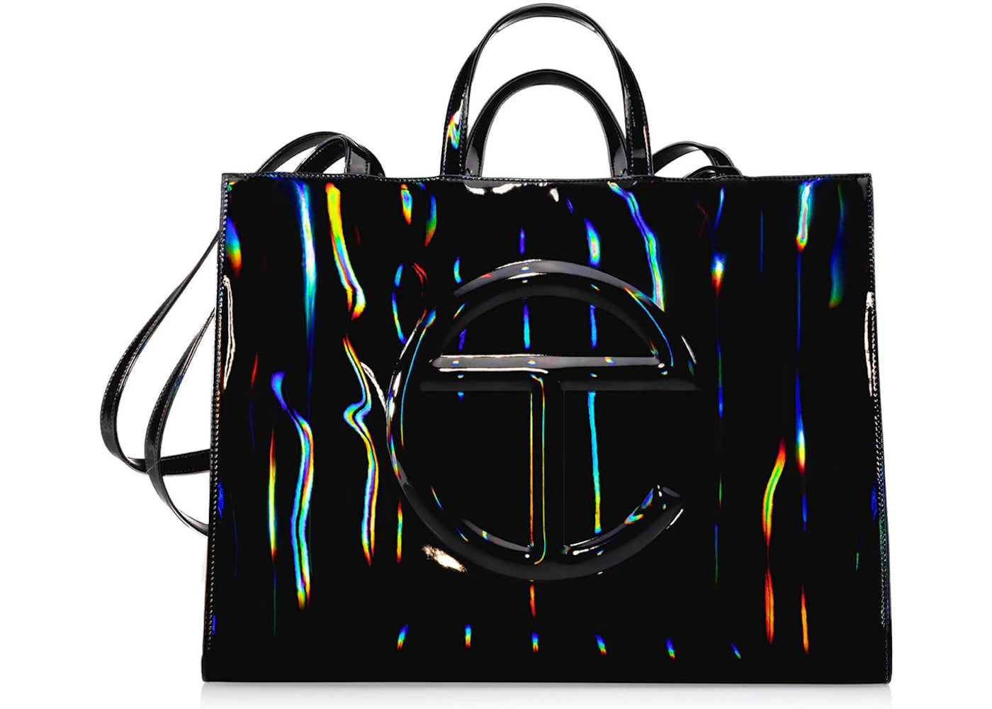 Telfar Large Shopping Bag-Black Rainbow