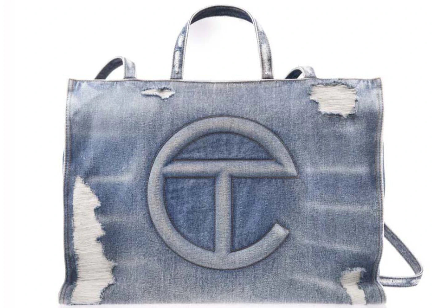 Telfar Large Shopping Bag-Distressed Blue