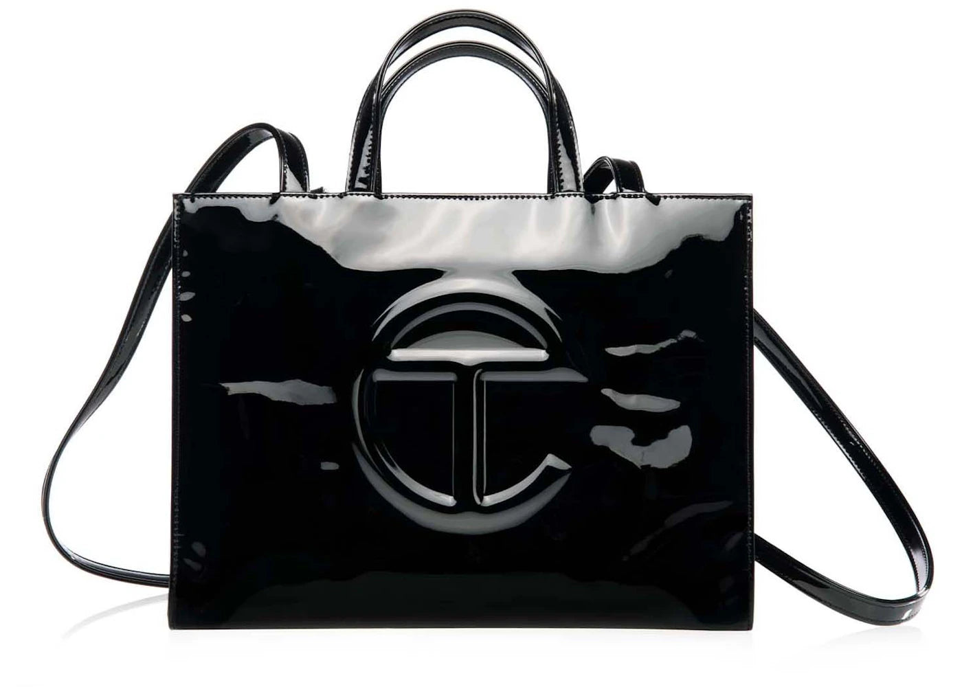 Telfar Medium Patent Shopping Bag-Black