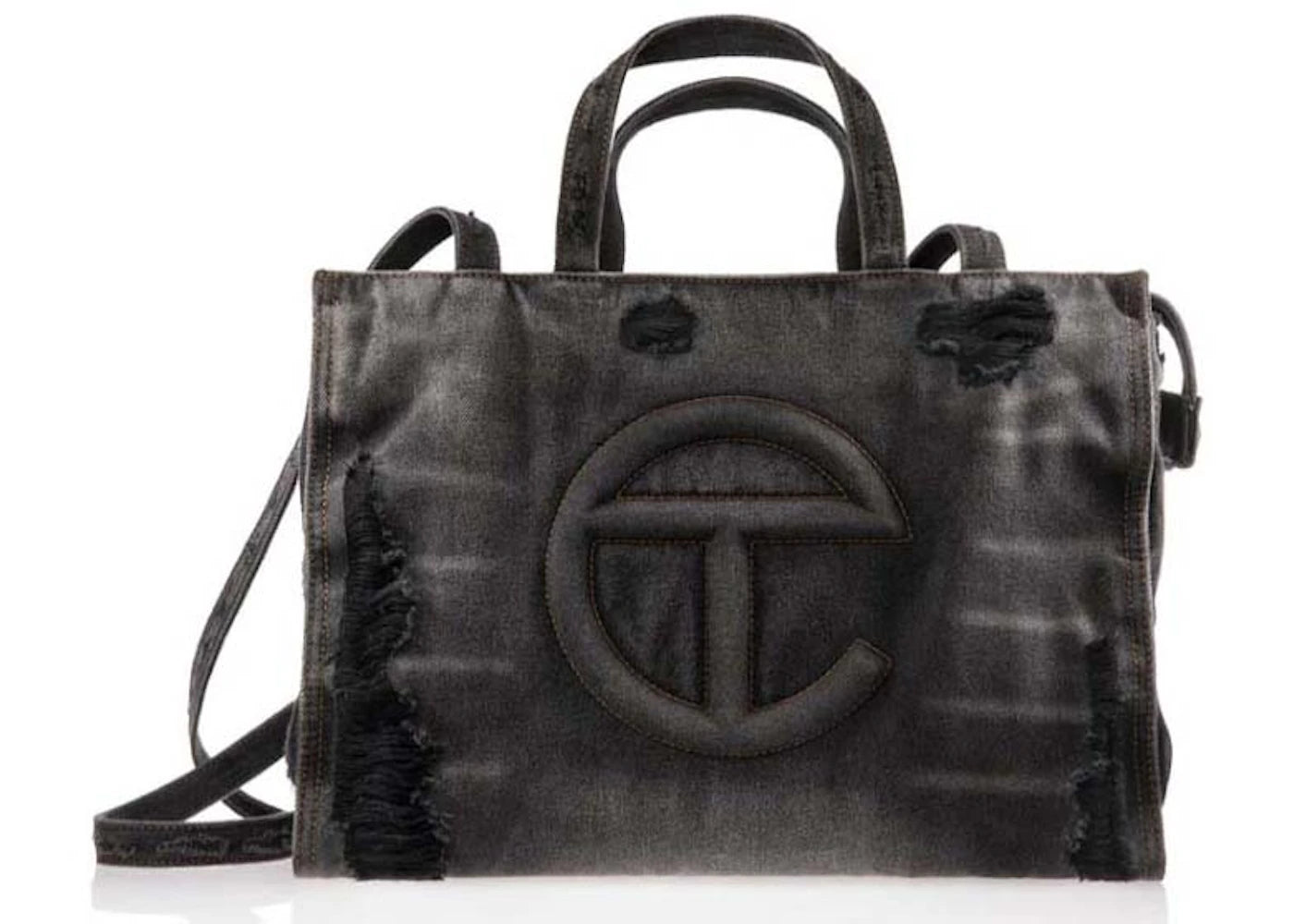 Telfar Medium Shopping Bag-Distressed Black