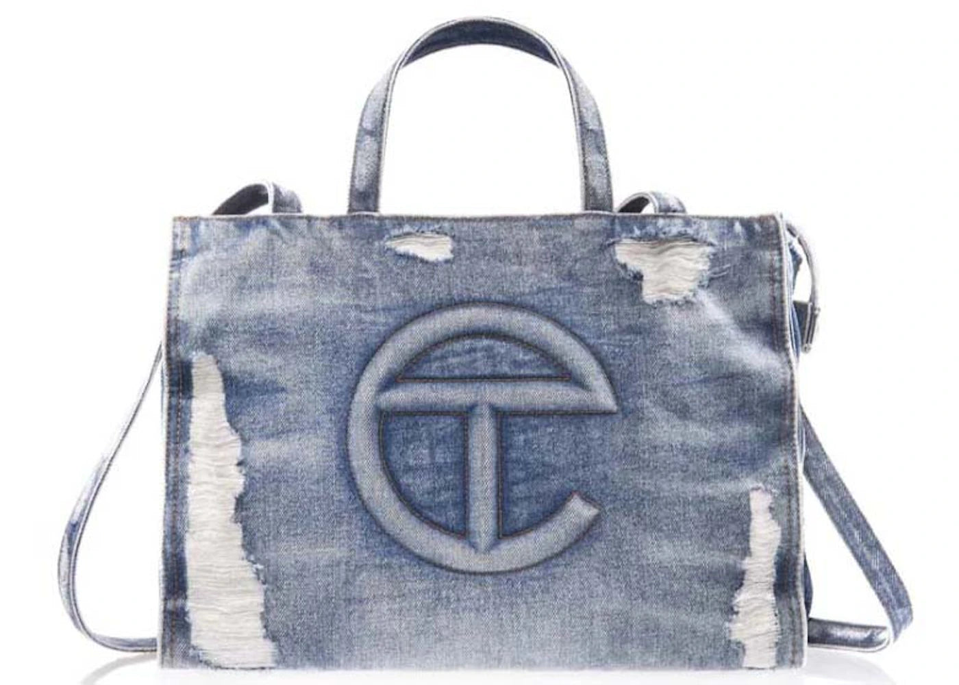 Telfar Medium Shopping Bag-Distressed Blue