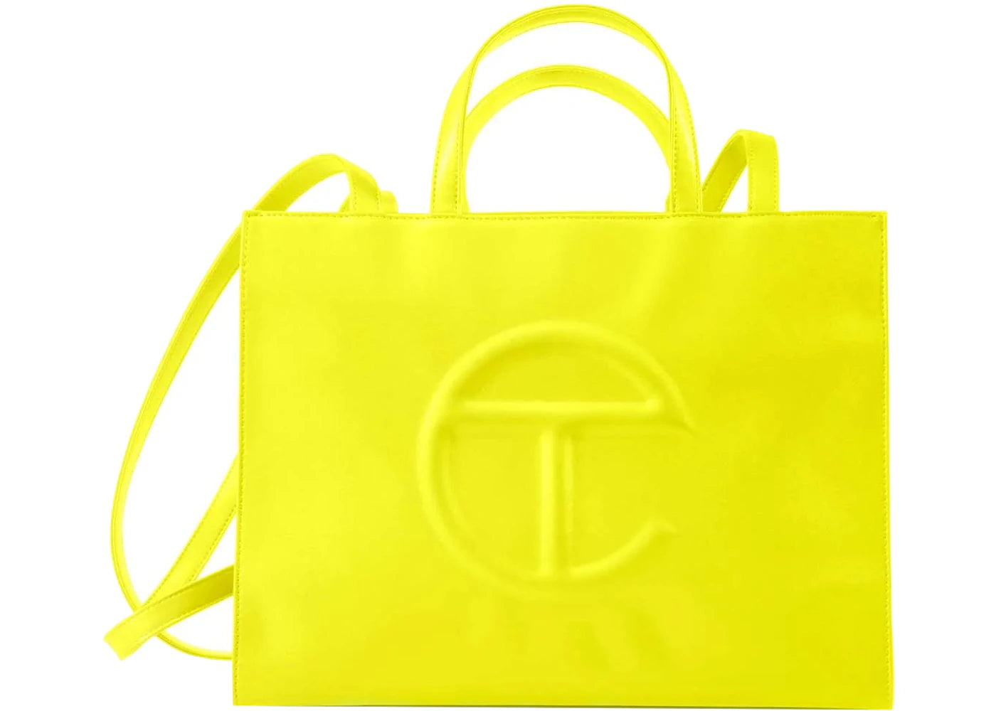 Telfar Shopping Bag-Medium Highlighter Yellow