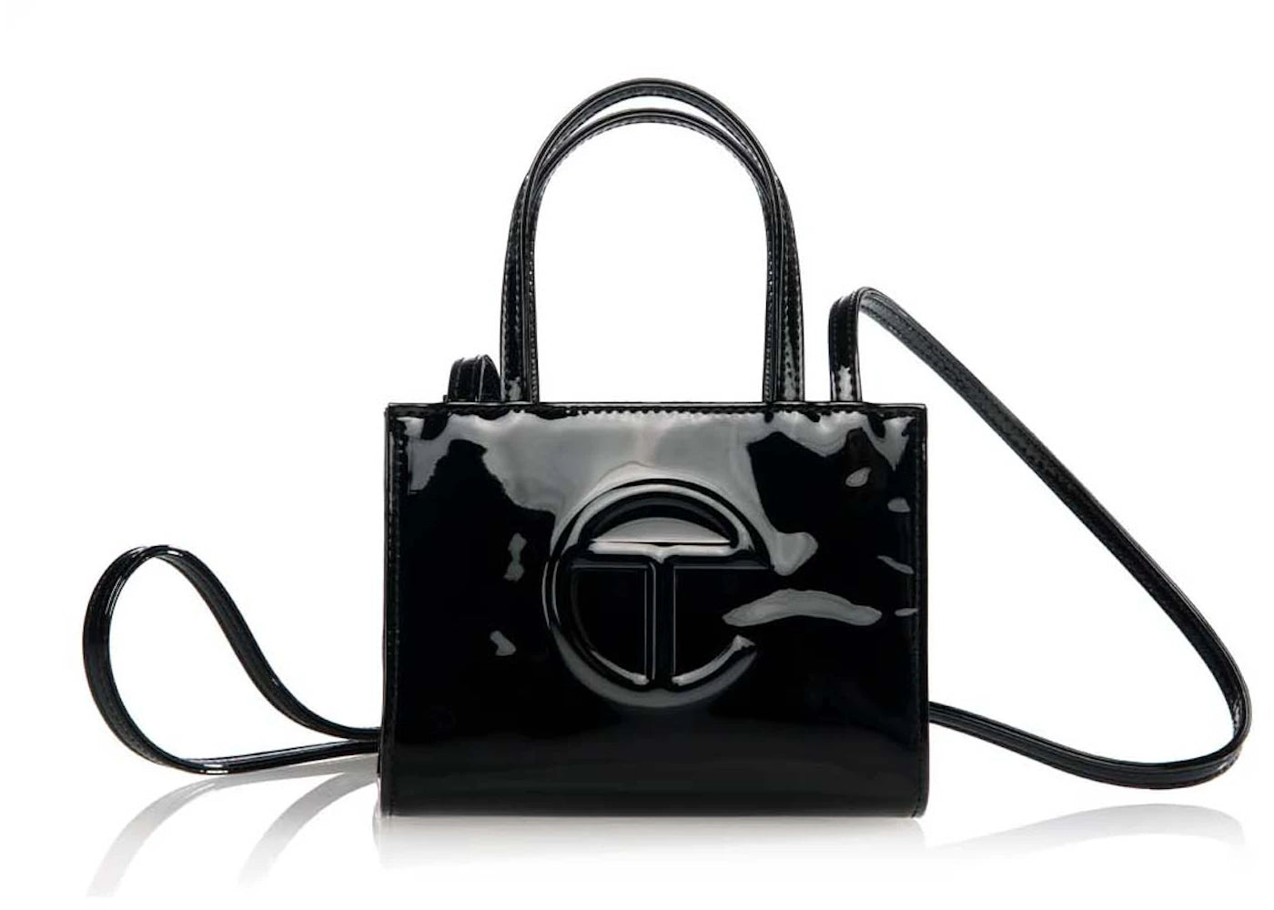 Telfar Small Patent Shopping Bag-Black
