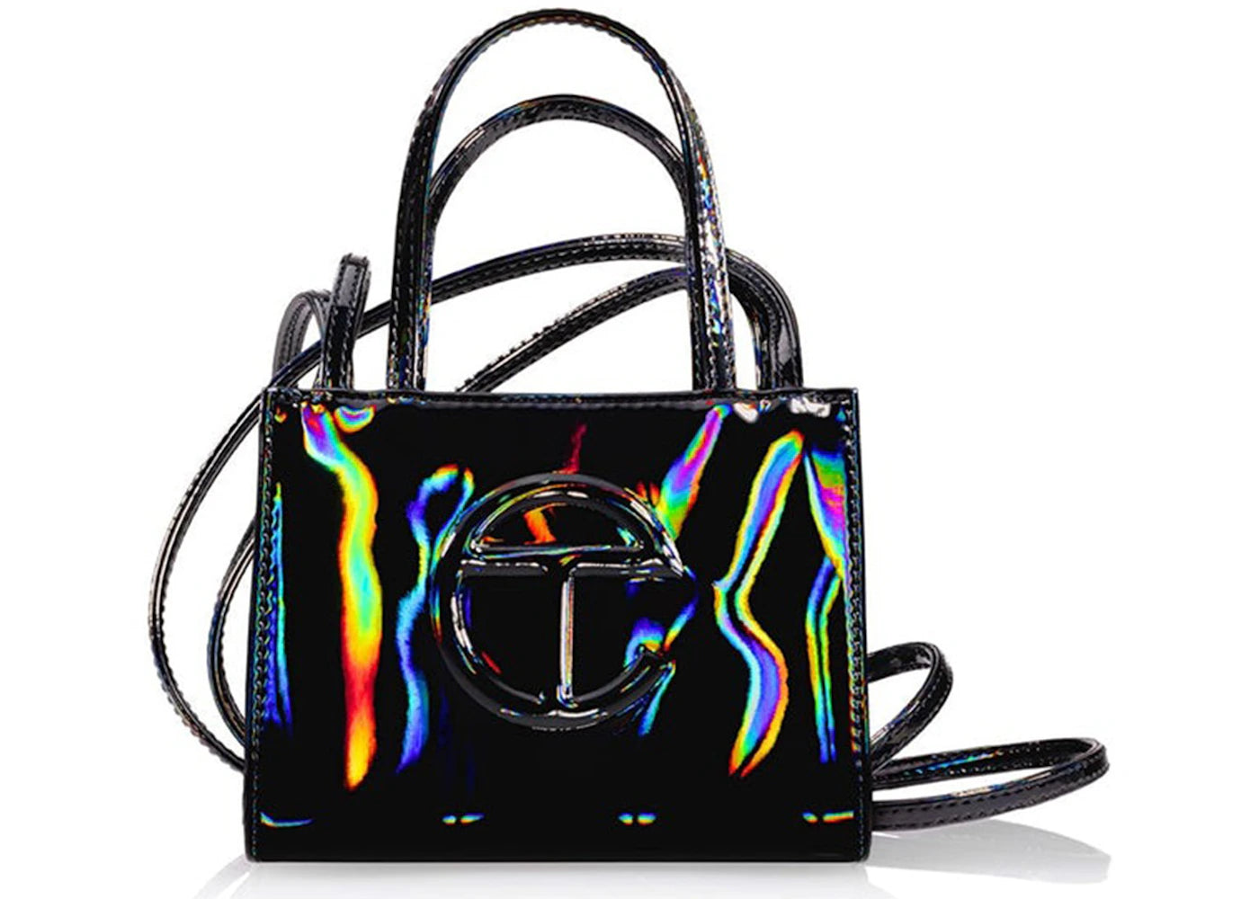 Telfar Small Shopping Bag-Black Rainbow