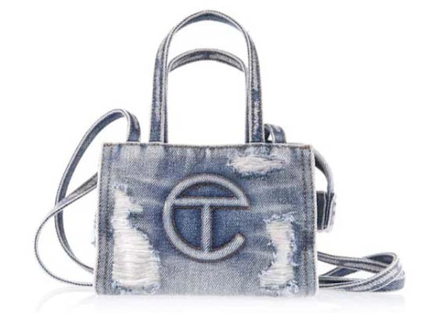 Telfar Small Shopping Bag-Distressed Blue