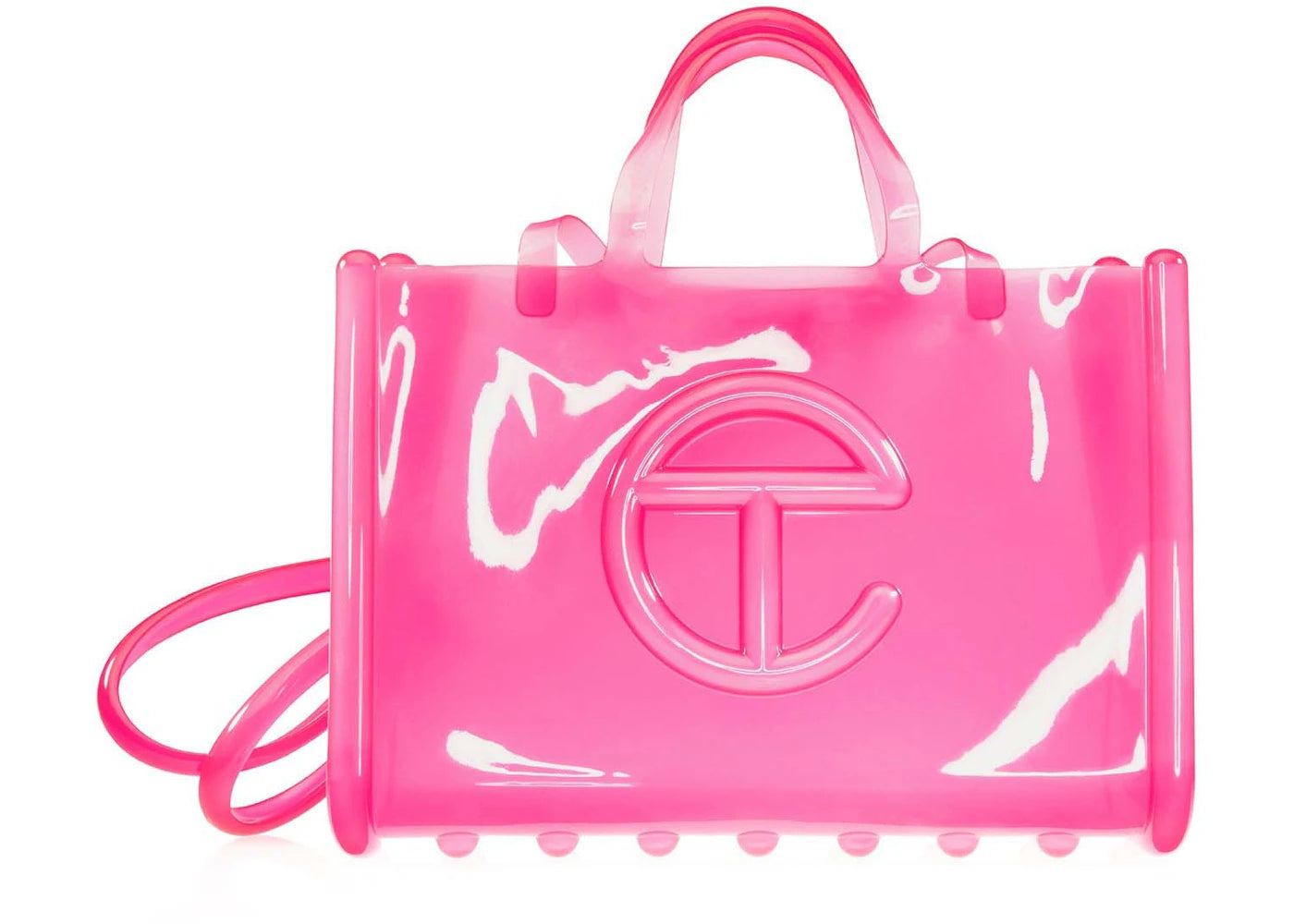 Sac cabas Telfar x Melissa grand format en plastique transparent rose