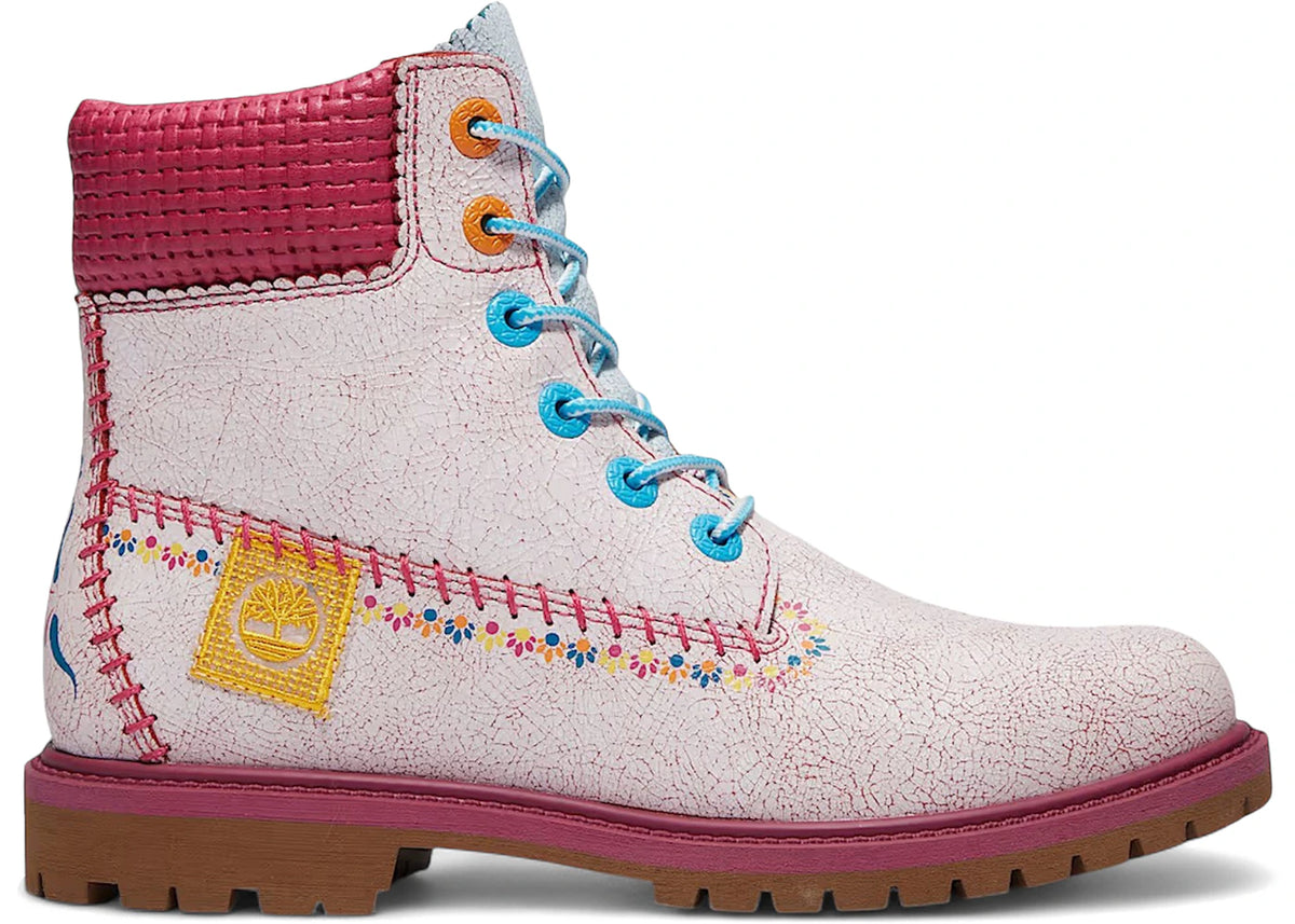 Timberland 6 Inch Premium Boot Dia de Muertos White - main view