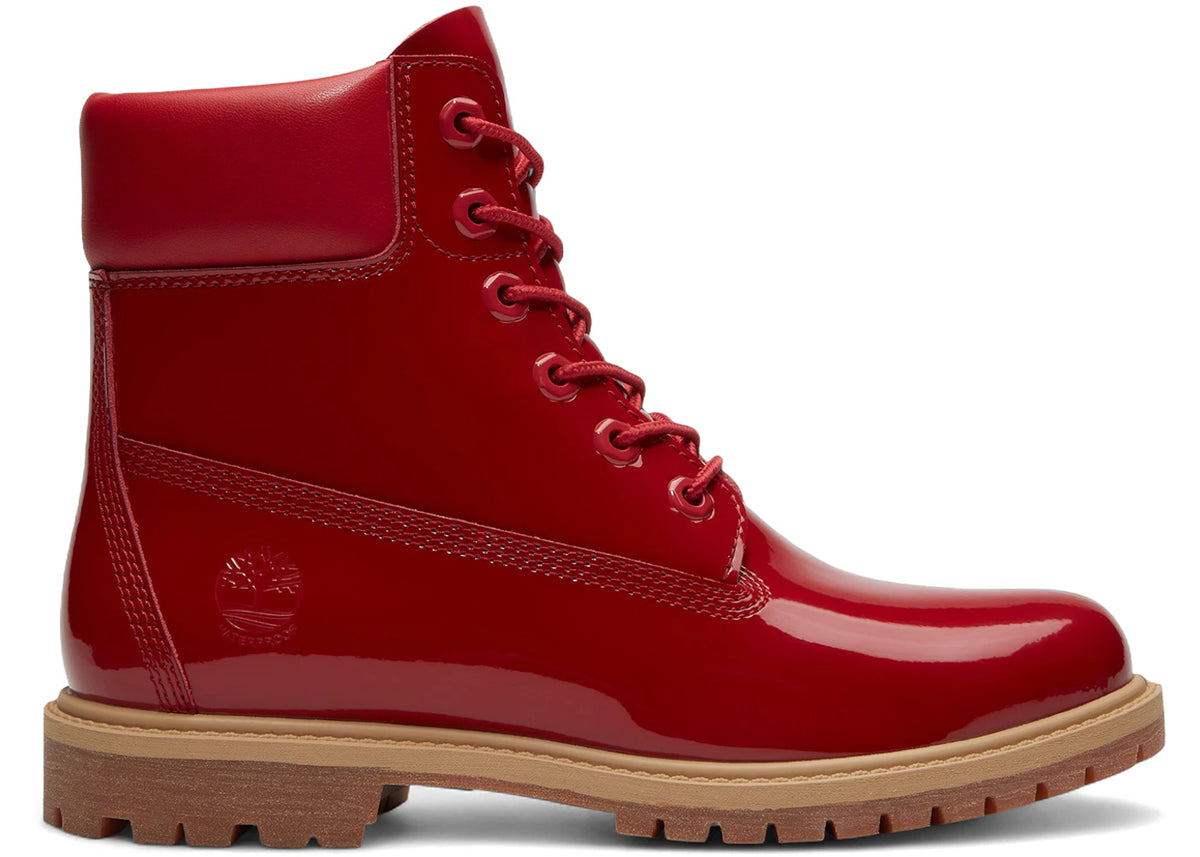 Timberland 6 Inch Premium Waterproof Boot Patent Medium Red - main view