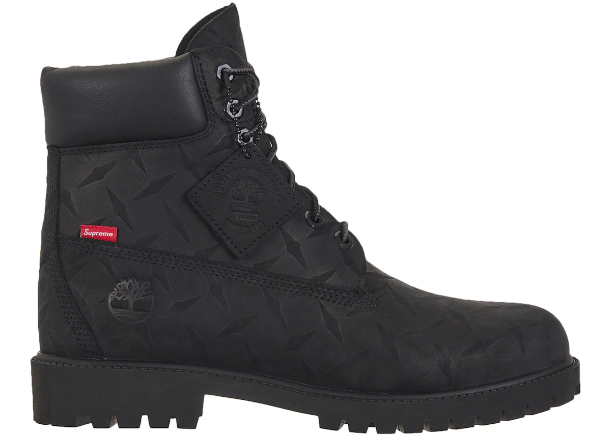Timberland 6 Inch Premium Waterproof Boot Supreme Diamond Plate Black - main view