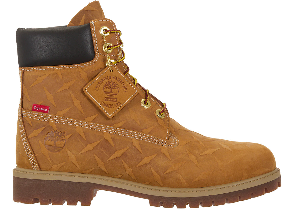 Timberland 6 Inch Premium Waterproof Boot Supreme Diamond Plate Wheat - main view
