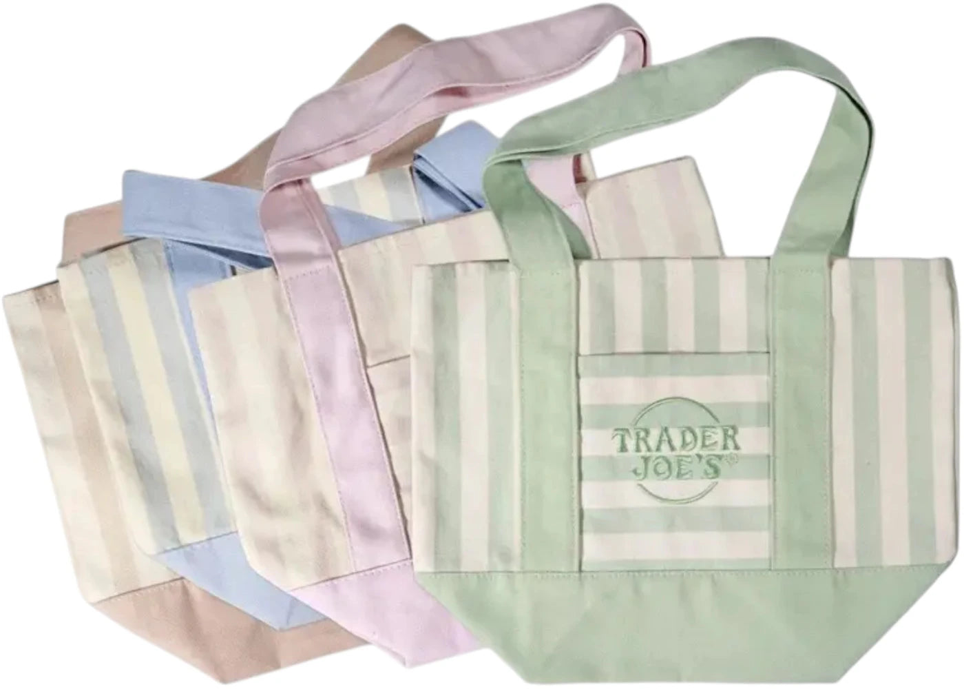 Trader Joe's Mini Canvas Tote Bag Striped - main view