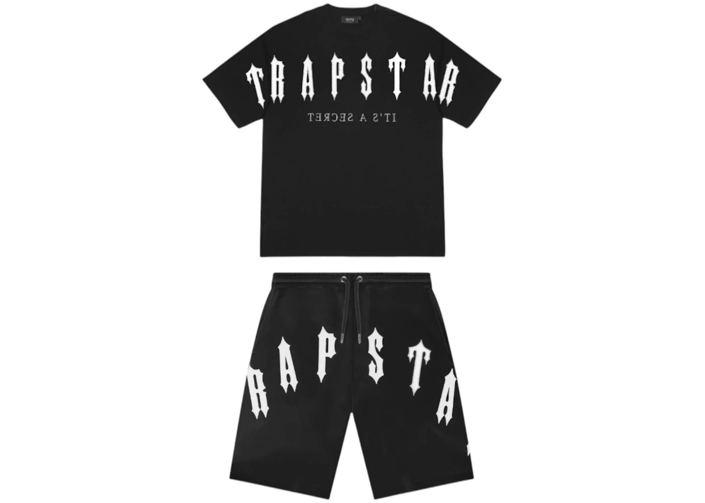 Trapstar Arch Chenille Decoded 2.0 Shorts Set-Black/White