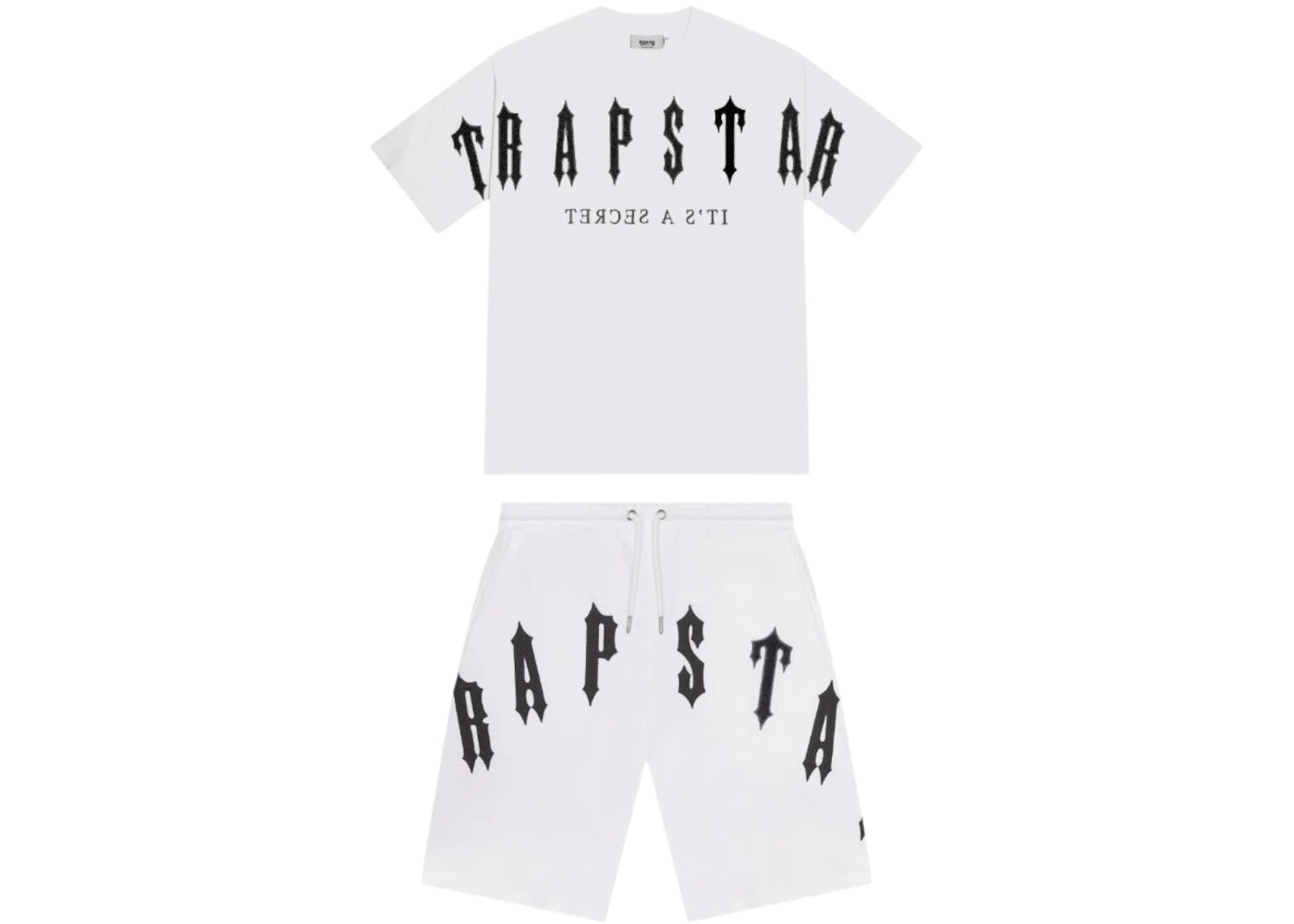 Trapstar Arch Chenille Decoded 2.0 Shorts Set-White/Black