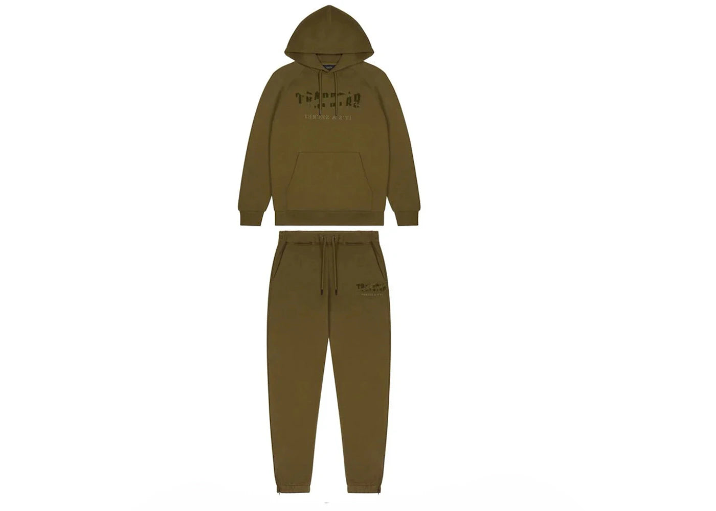 Trapstar Chenille Decoded Hooded Tracksuit-Olive Camo