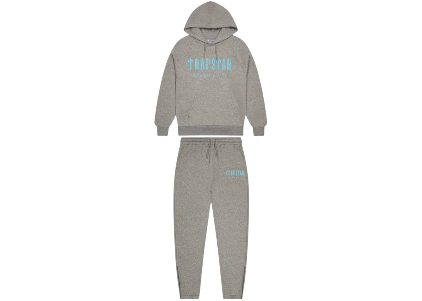 Ensemble de survêtement à capuche Trapstar Chenille Decoded - Gris/Bleu clair