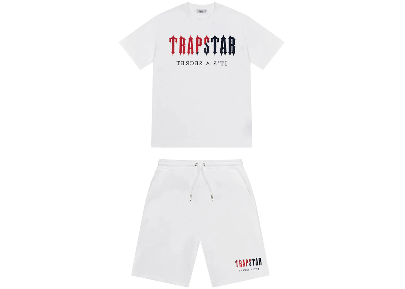 Trapstar Chenille Decoded Short Set-White/Red