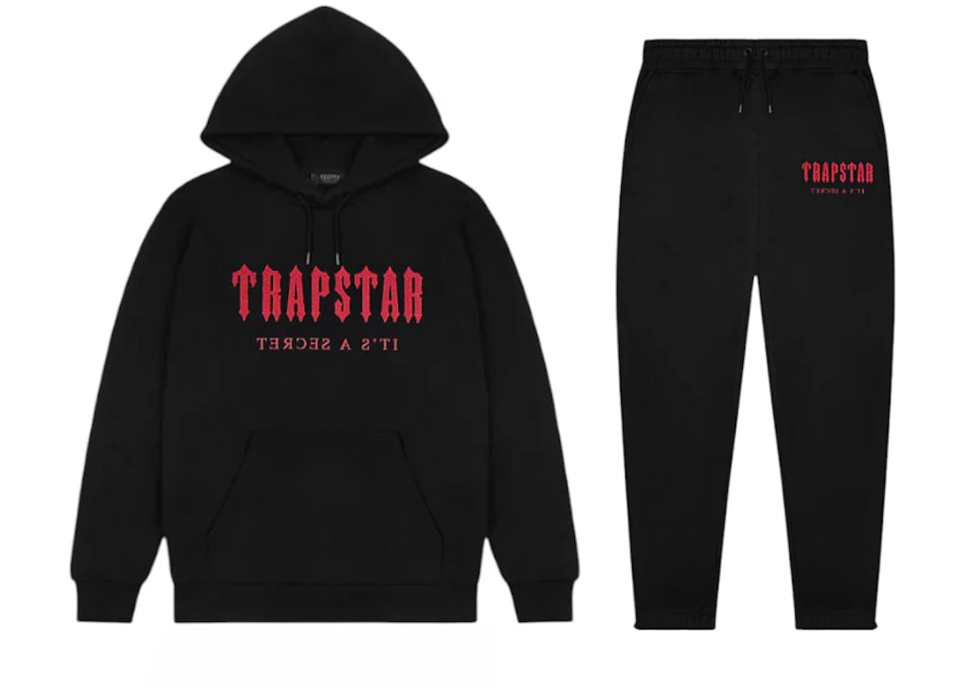 Trapstar Chenille Decoded Tracksuit-Black/Red