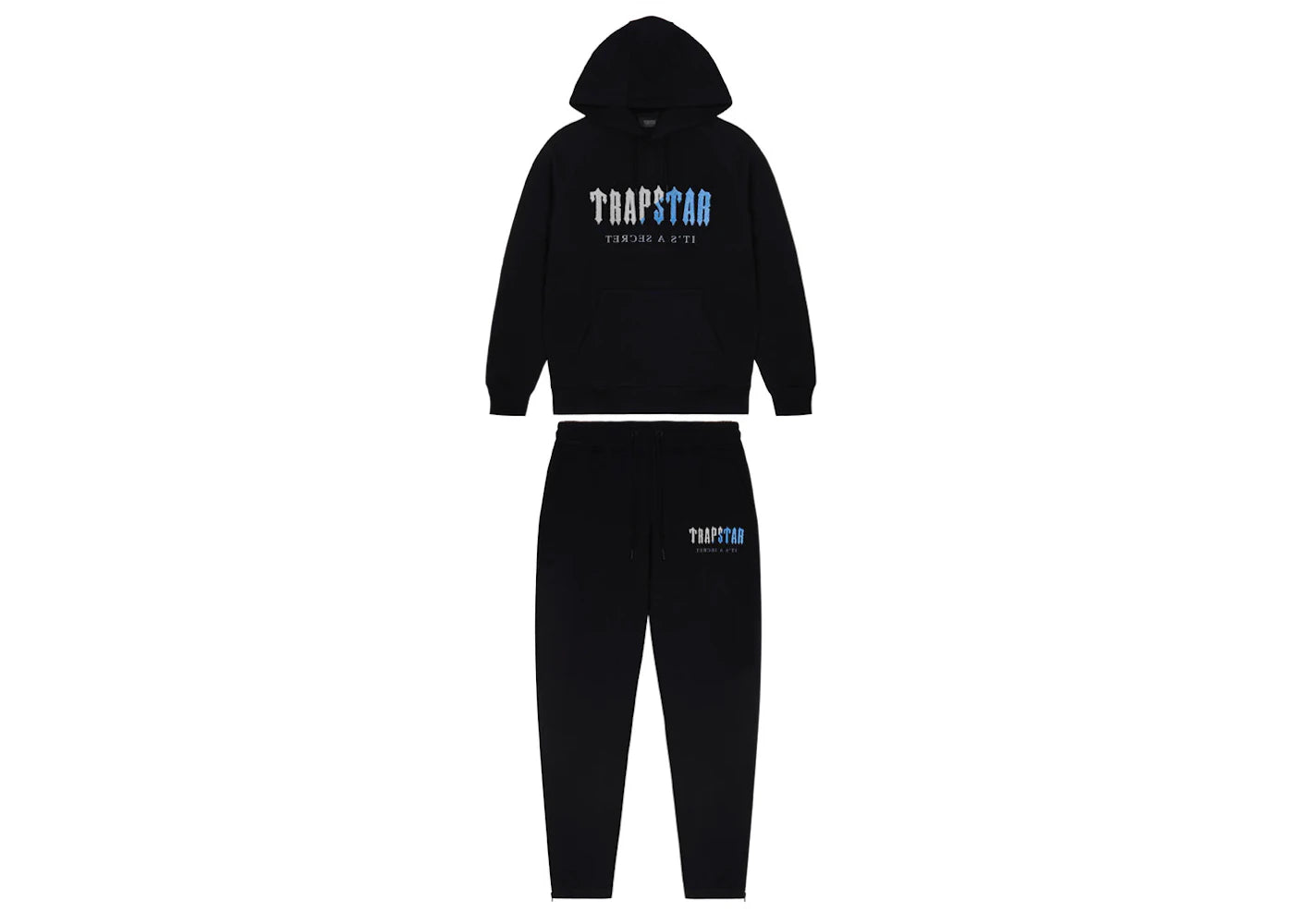 Trapstar Decoded Chenille Hooded Tracksuit-Black Ice