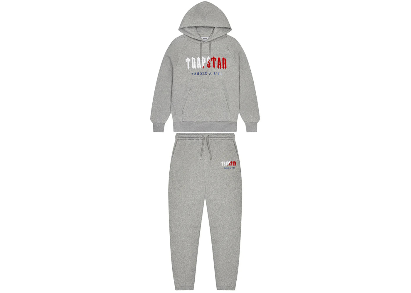 Survêtement à capuche en chenille Trapstar Decoded - Gris/Bleu/Rouge