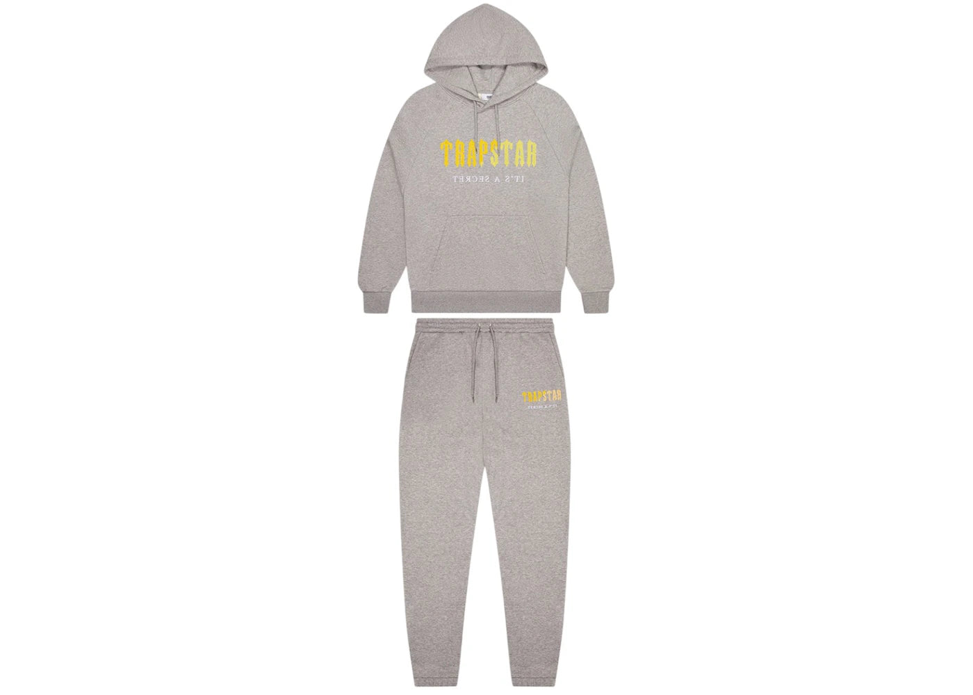 Trapstar Decoded Chenille Hooded Tracksuit-Grey/Yellow