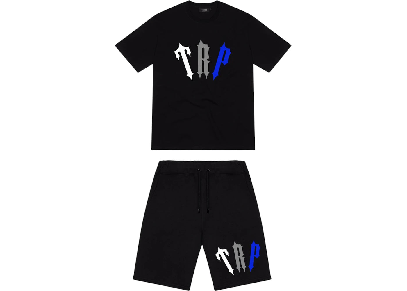 Trapstar Trp Print Shorts Set-Black/Blue