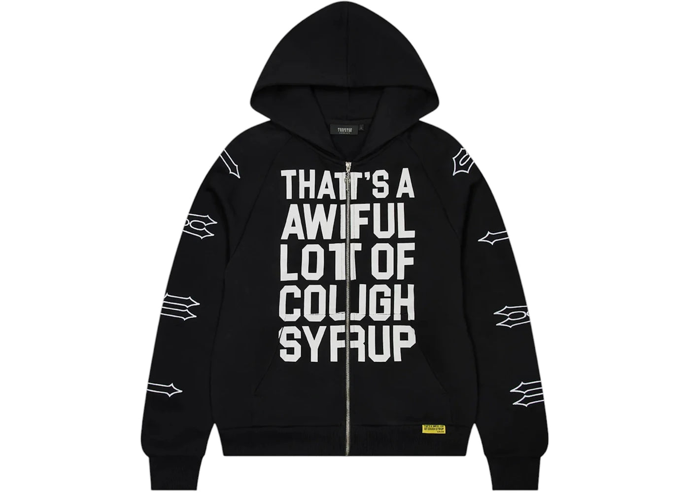 Sweat à capuche patchwork Trapstar x Cough Syrup Irongate - Noir