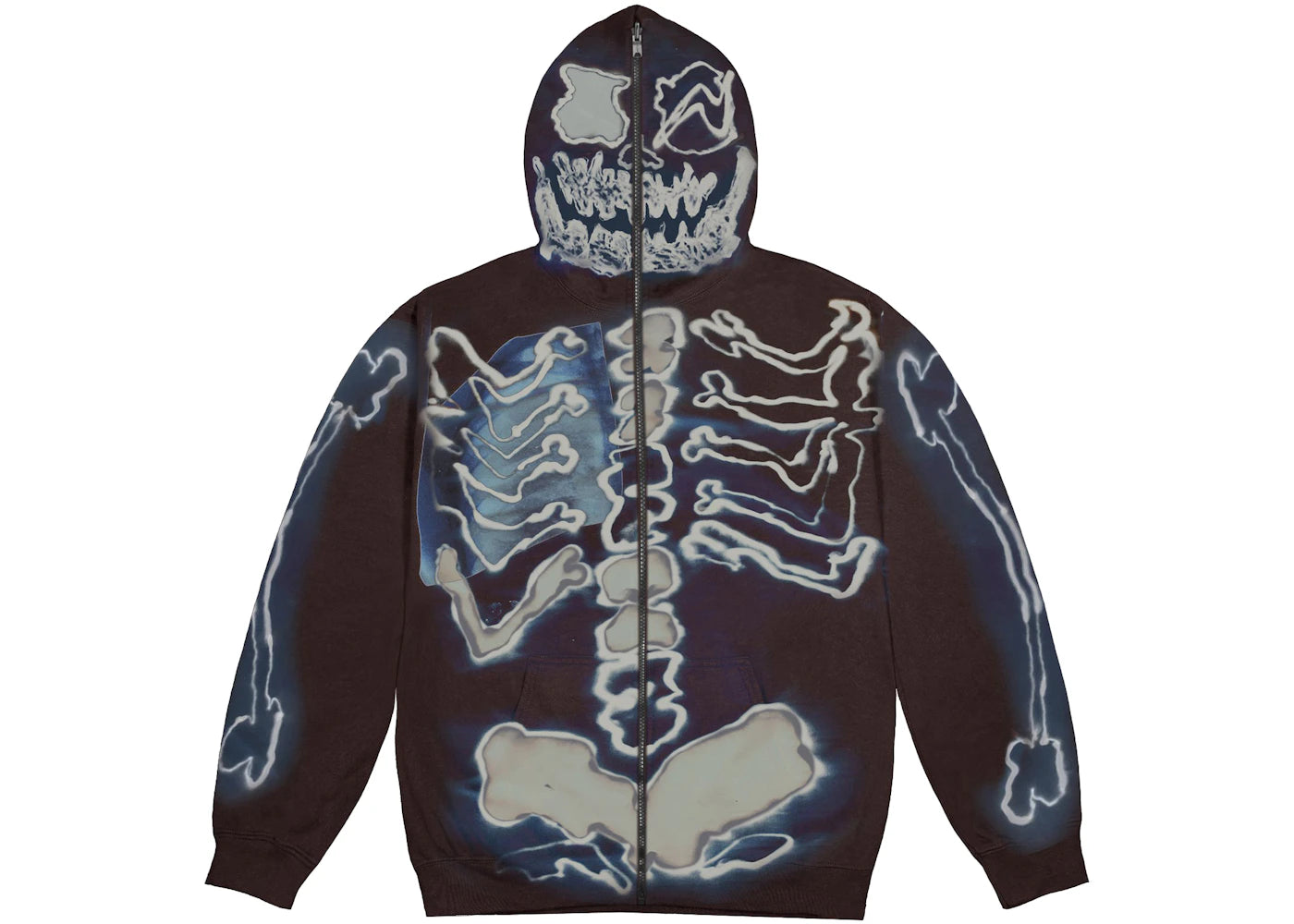 Travis Scott Cactus Jack For Fragment Skeleton Graffiti Full Zip Hoodie-Multi