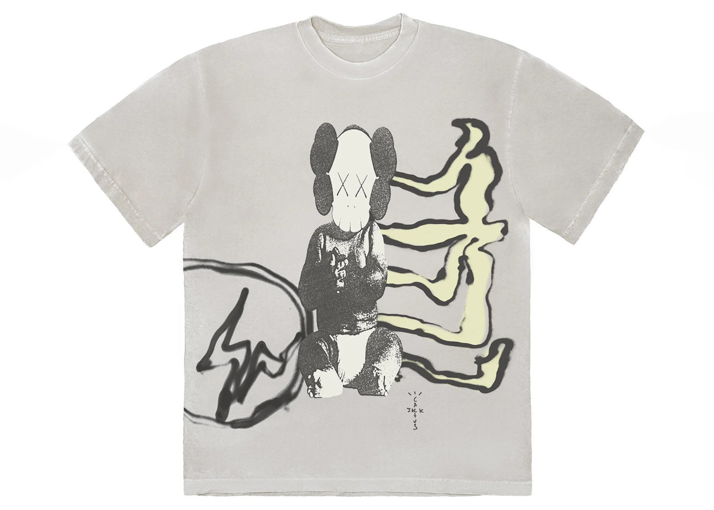 Travis Scott Cactus Jack + Kaws For Fragment Tee-Aged Yellow