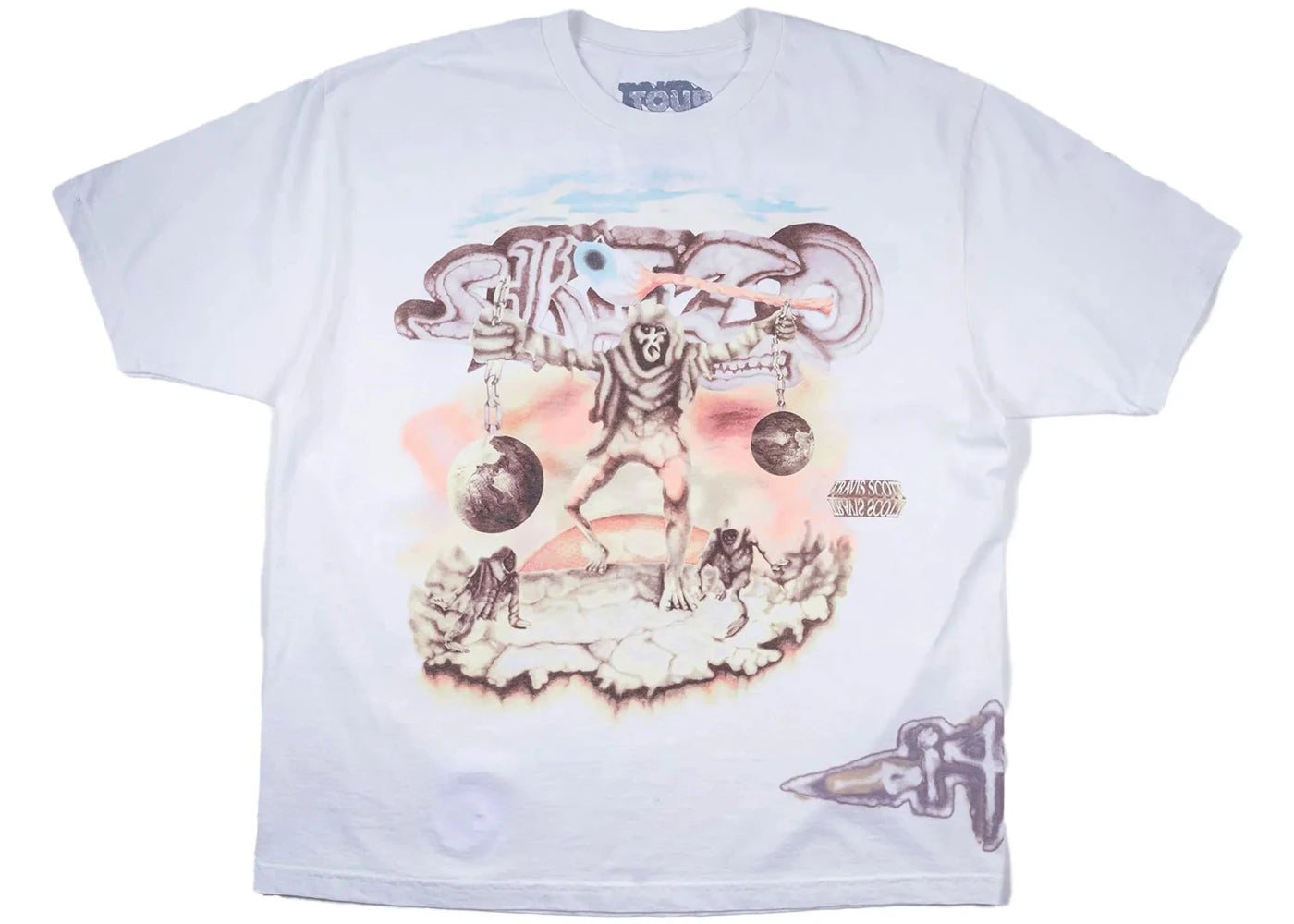 Travis Scott Cactus Jack Utopia Tour Skitzo Circus Maximus Tee-White