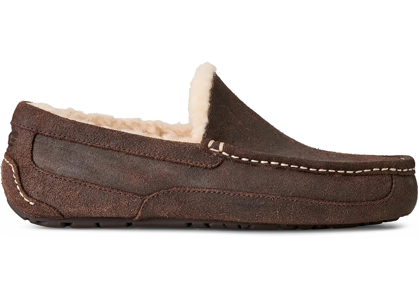 UGG Ascot Leather Distressed Slipper-Dusted Cocoa