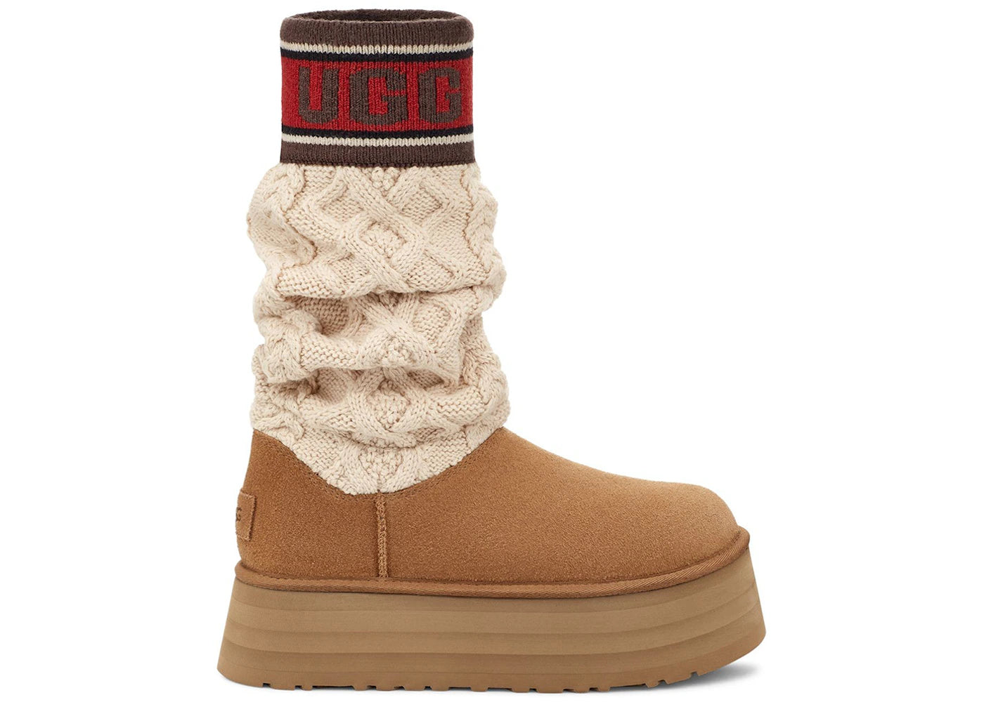 Bottes UGG Classic Sweater Letter - Châtaigne (Femme)