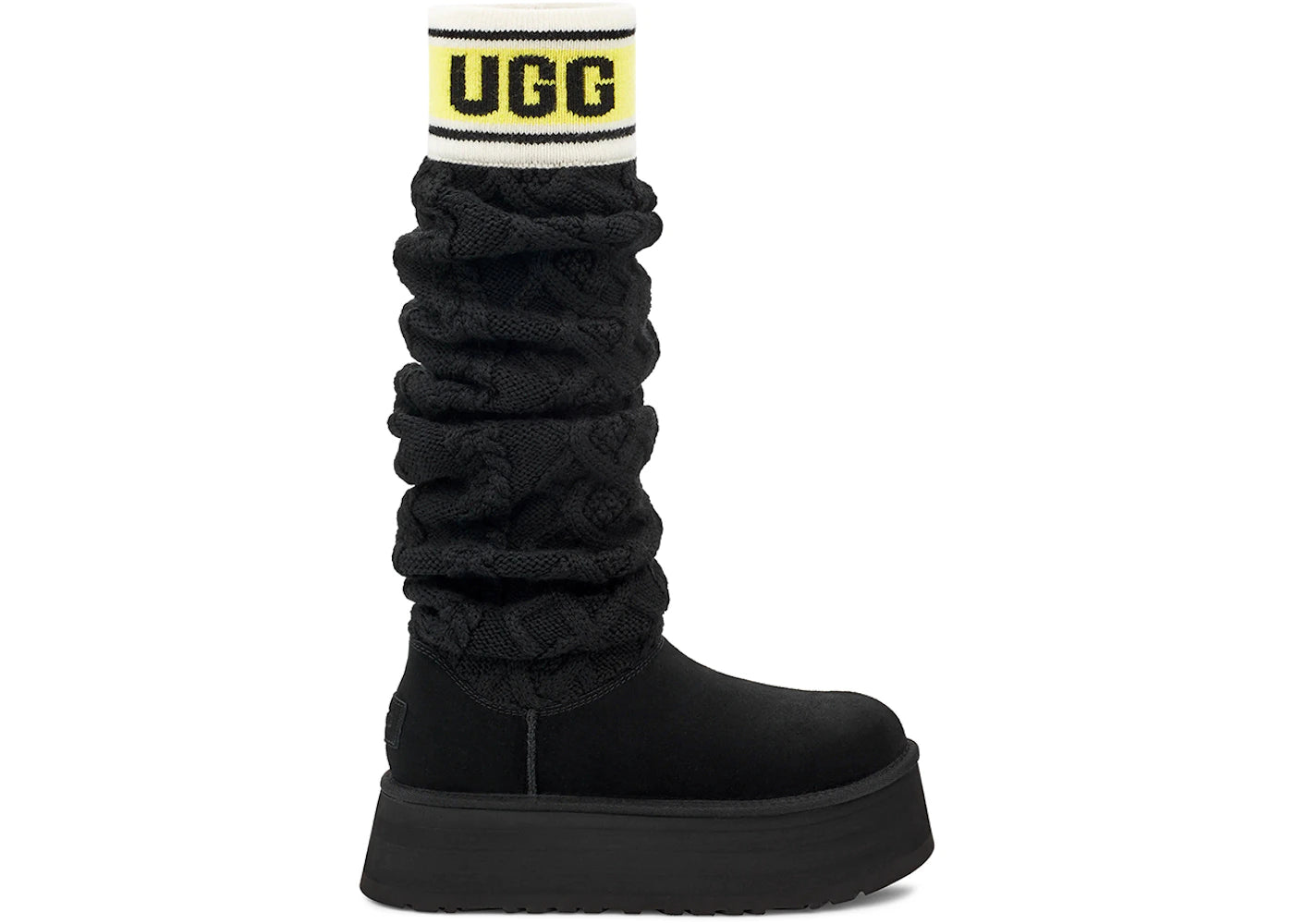 Bottes hautes UGG Classic Sweater Letter - Noires (Femme)