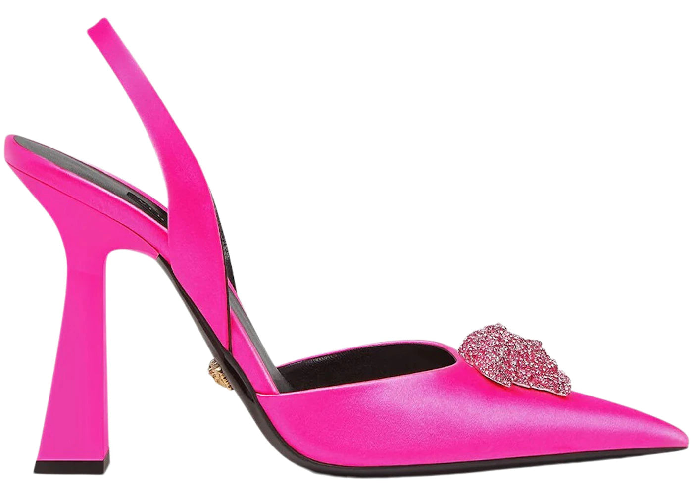 Versace Crystal La Medusa 110mm Slingback Pumps-Fuchsia Satin