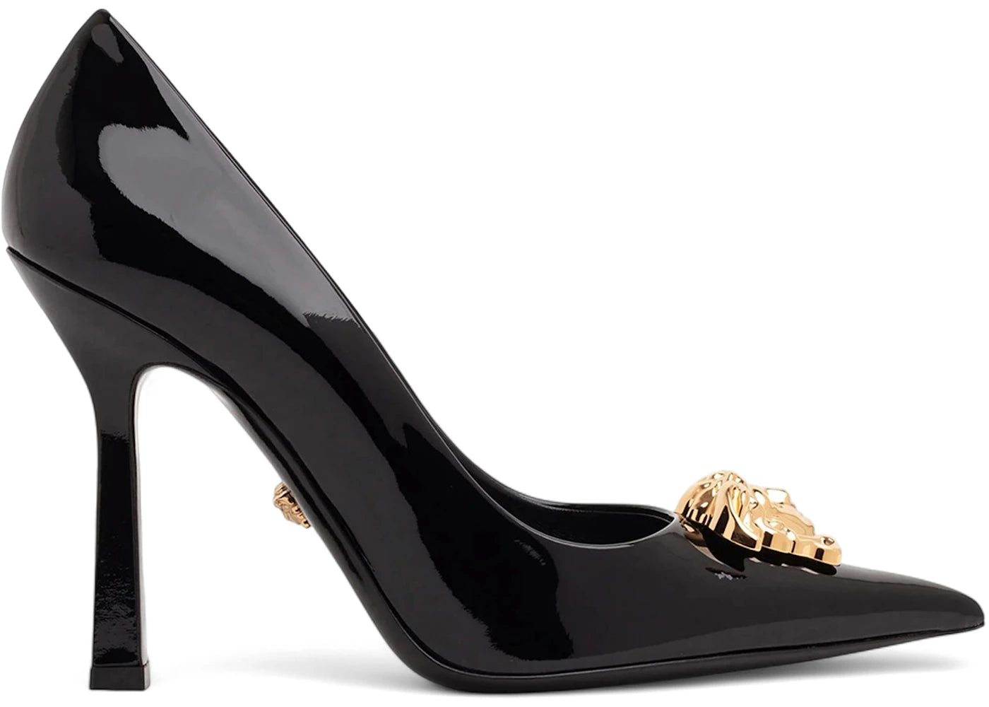 Versace La Medusa Naplak Pumps-Black Gold (Women's)
