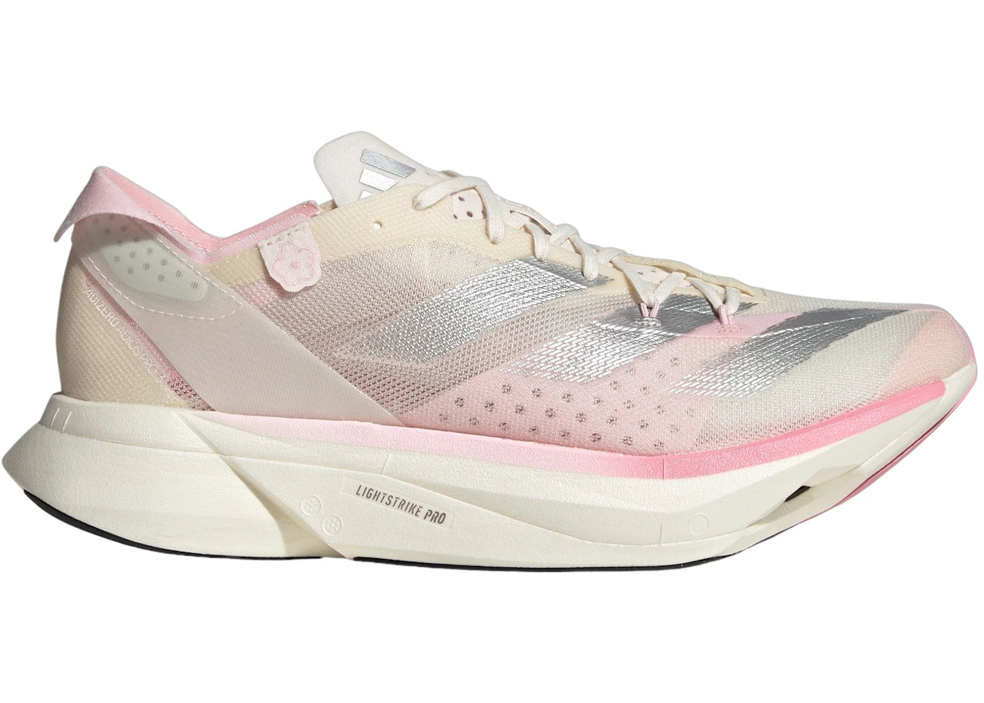 adidas Adizero Adios Pro 3-Chalk White Silver Metallic Clear Pink (Women's)
