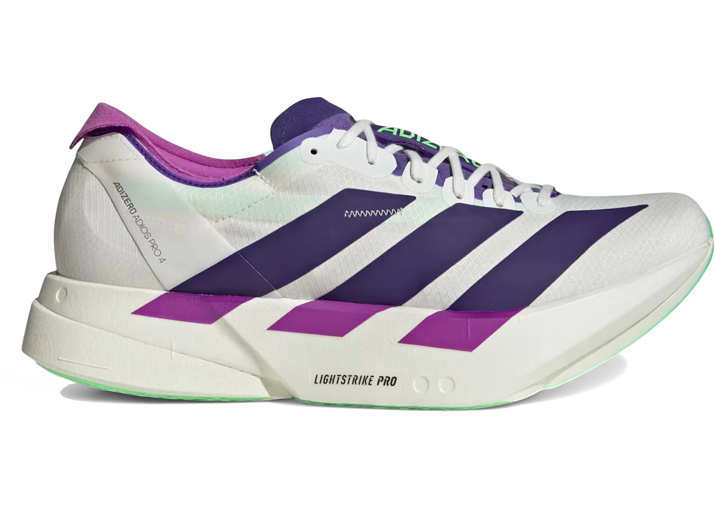 adidas Adizero Adios Pro 4 White Purple Lime Burst
