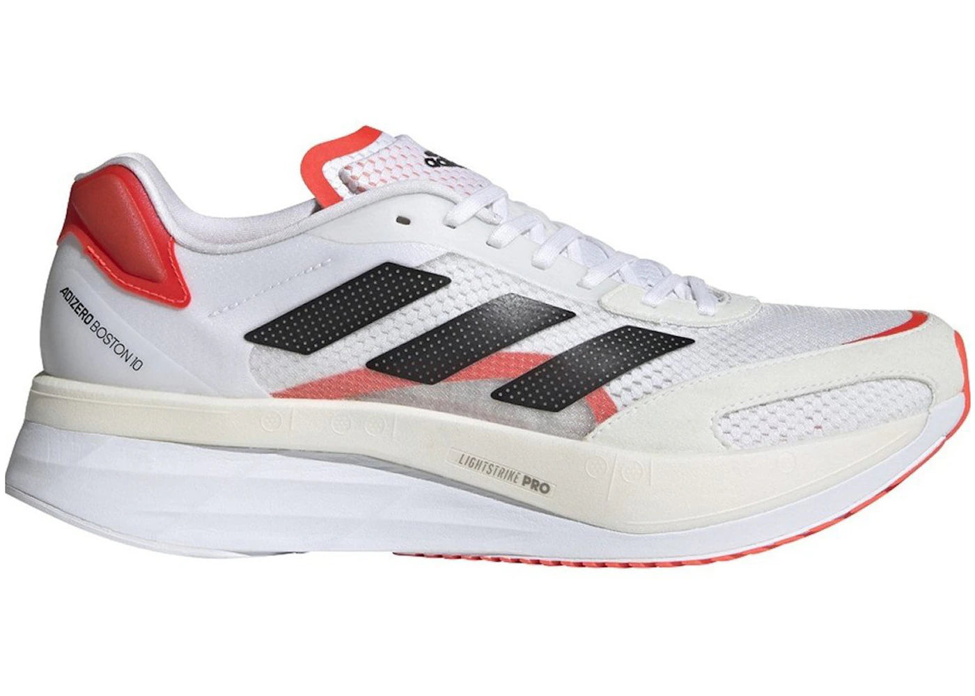 adidas Adizero Boston 10 - Blanc Noir Rouge Solaire