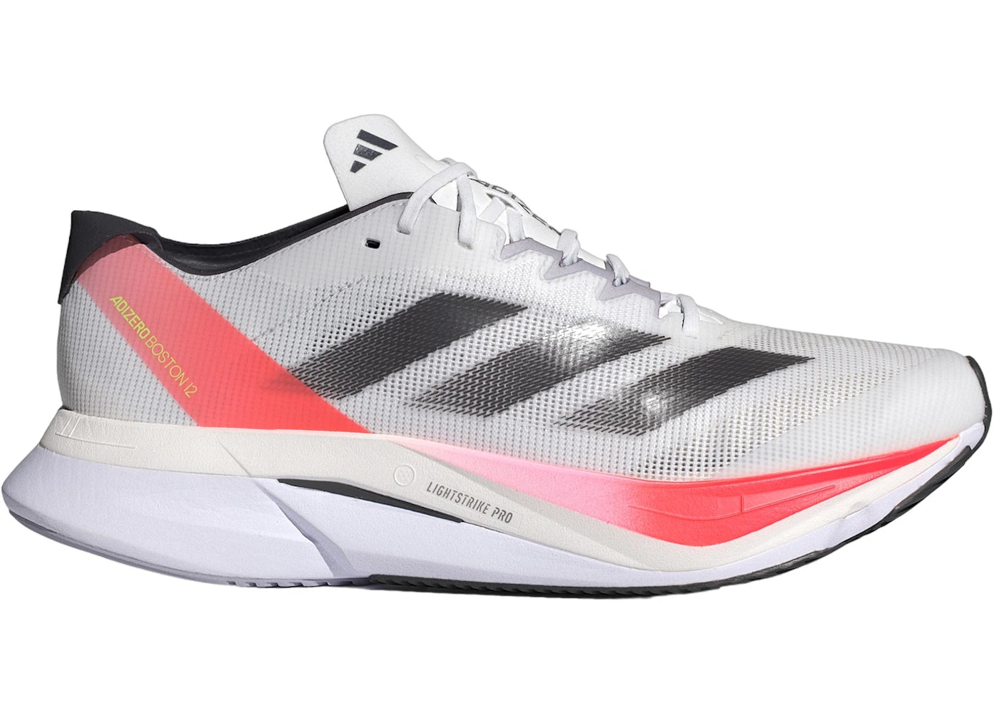 adidas Adizero Boston 12-Cloud White Aurora Met. Solar Red