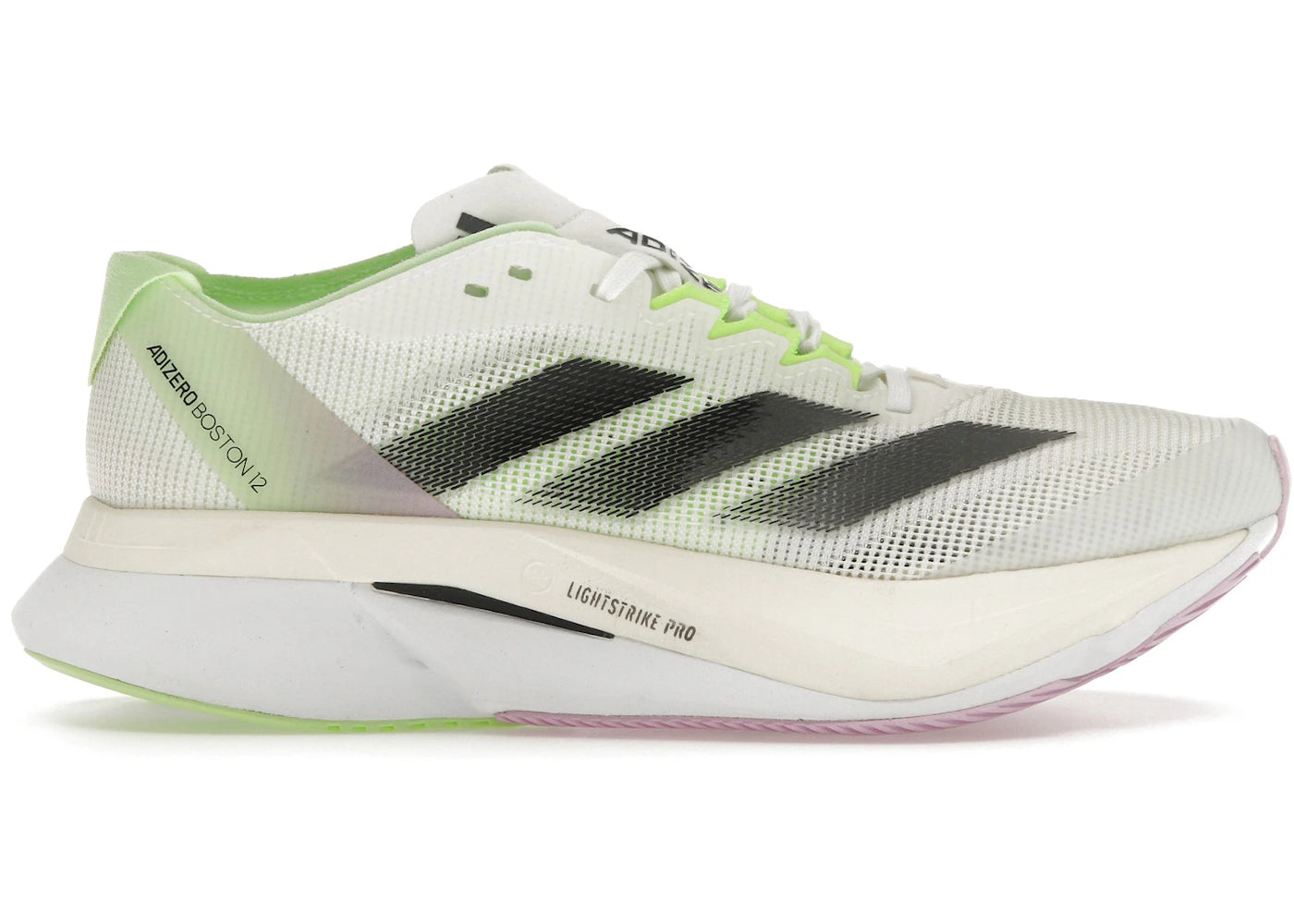 adidas Adizero Boston 12-Cloud White Core Black Green Spark