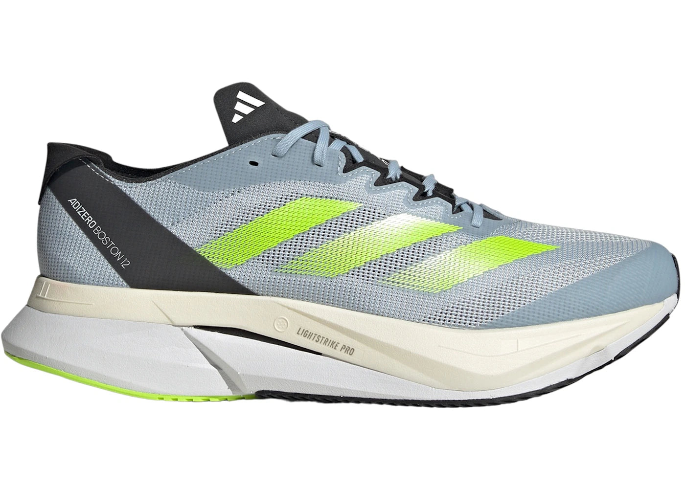 adidas Adizero Boston 12 - Bleu Merveilleux Citron Lucide Carbone